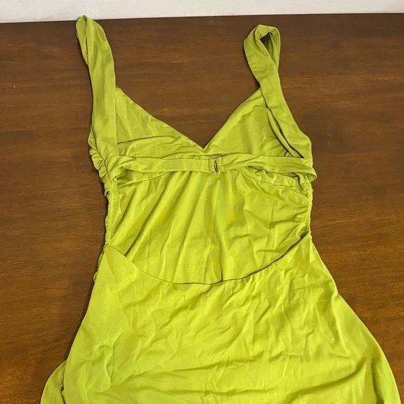 Backless Tiger Mist Green Dress - Picture 3 of 4